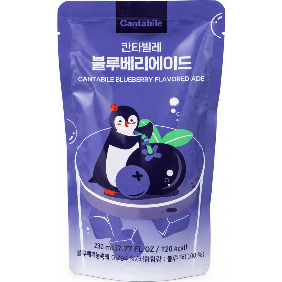 Напиток Blueberry Flavored Ade Cantabile 230мл