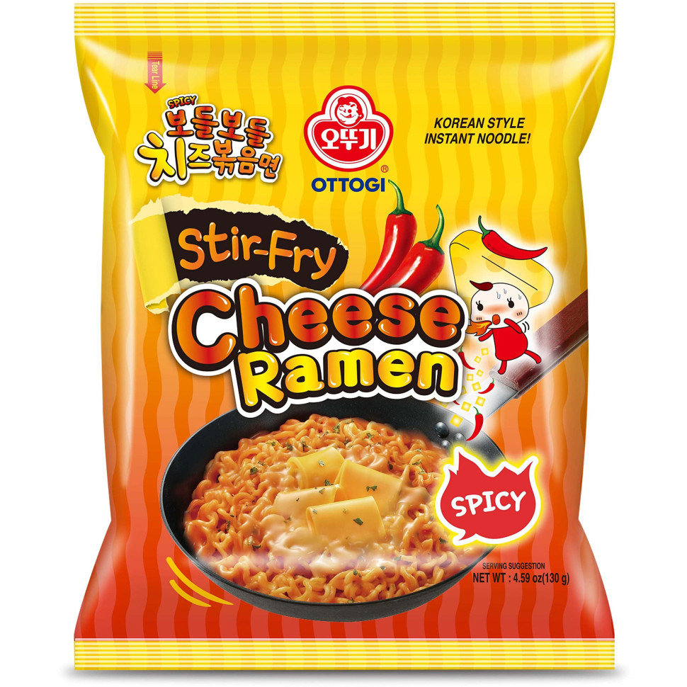 Лапша рамен с сыром Stir-Fry острая Ottogi 130г
