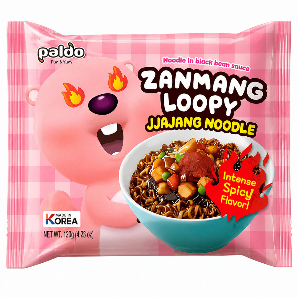 Лапша рамен Чачжан Острый Zanmang Loopy Paldo 110г