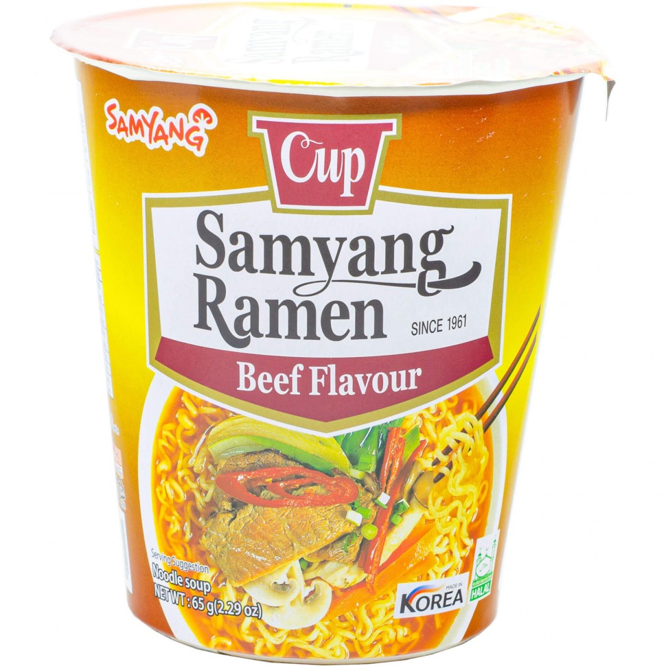 Суп рамен со вкусом говядины в стакане Samyang 65г