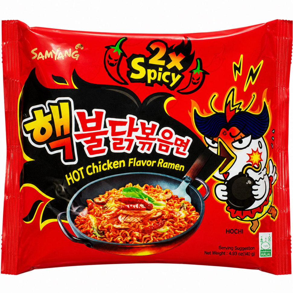 Локшина рамьон дуже гостра Бульдак 2x Spicy Samyang 140г