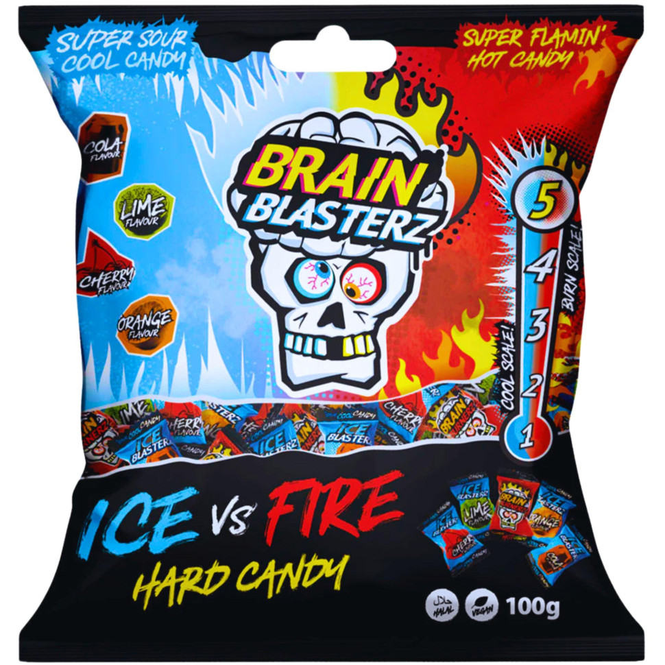 Льодяники Brain Blasterz Ice vs Fire (рівень 5) 100г