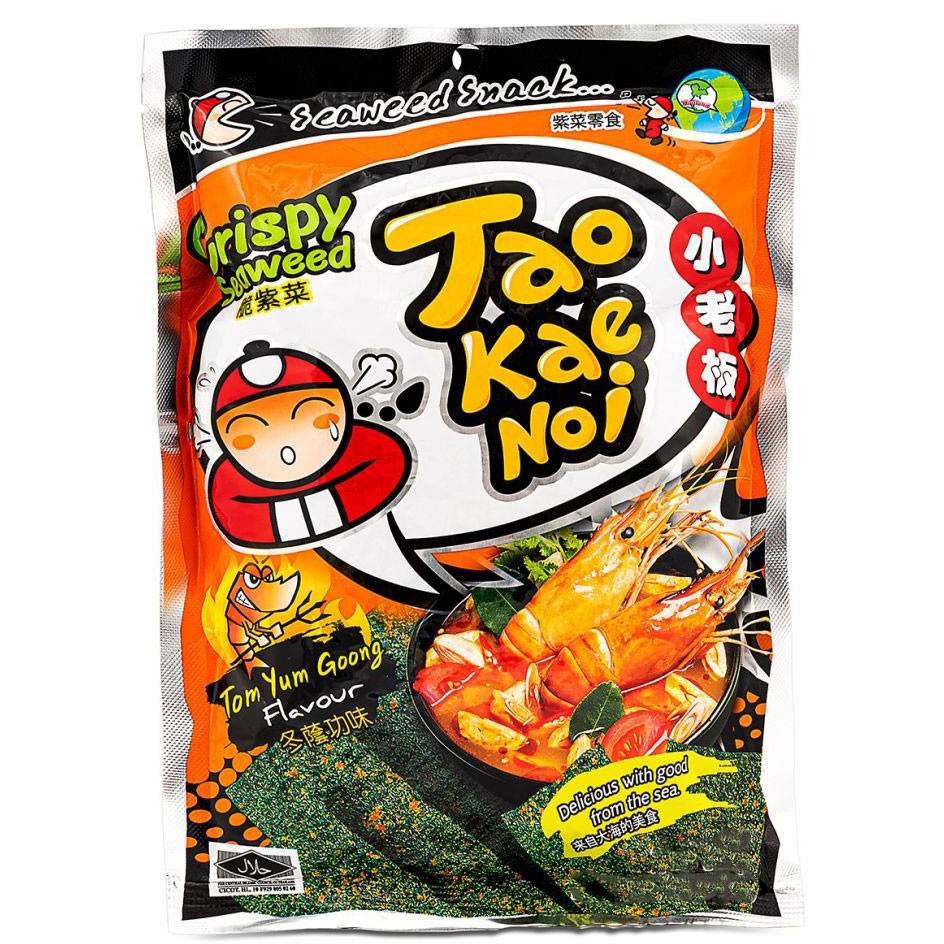 Снек з хрустких водоростей Tao Kae Noi Том Ям 15г