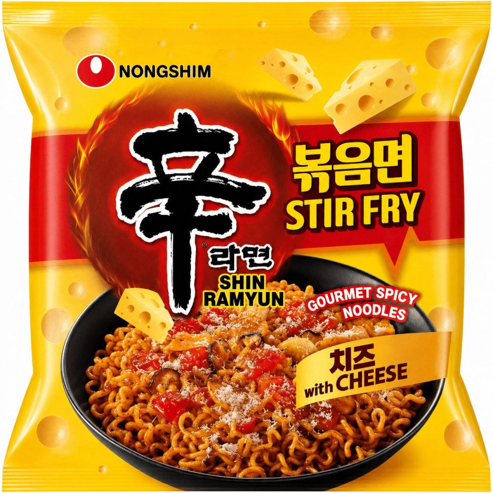 Локшина Шин Рамьон Stir-Fry з сиром Nongshim 136г