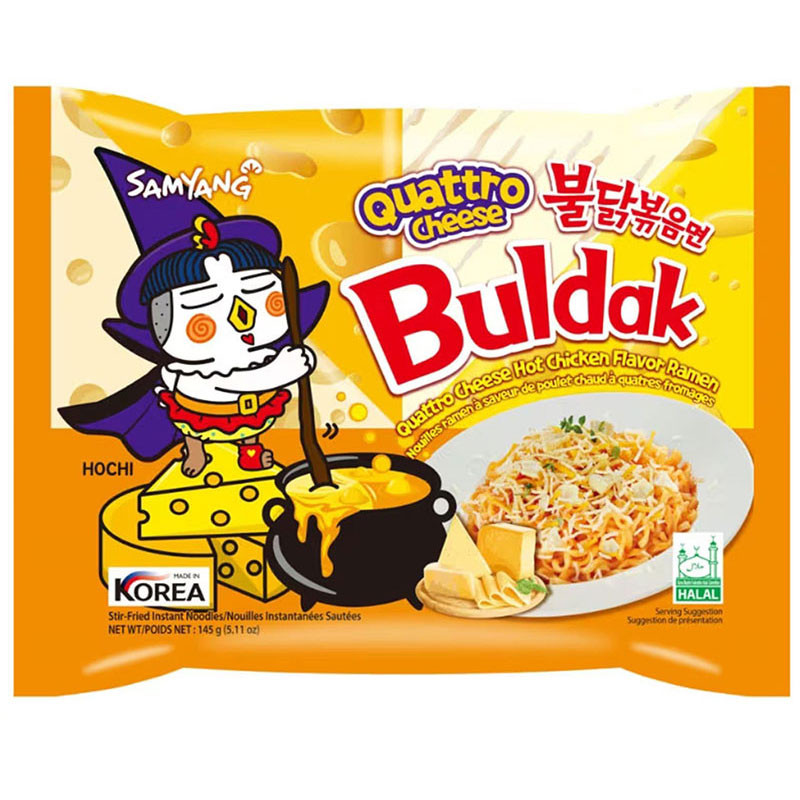 Локшина рамьон дуже гостра Бульдак Quattro Cheese Samyang 145г