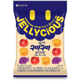 Цукерки желейні фруктове асорті Jellycious Lotte 70г