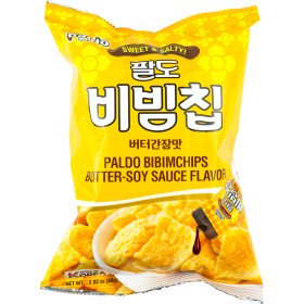 Чіпси кукурудзяні Bibimchips зі смаком вершкового масла і соєвого соусу Paldo 80г